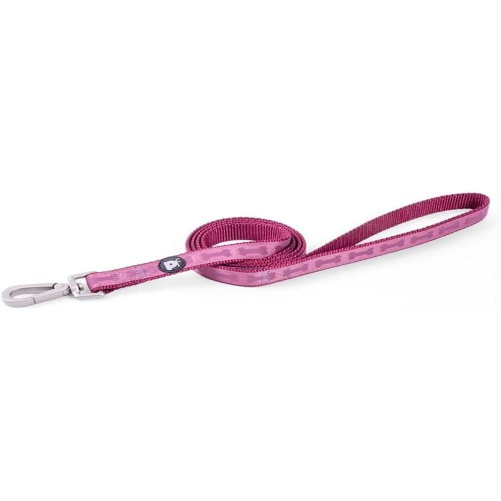 Petface Tonal Bones Print Dog Lead, Medium, Country Berry