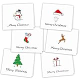 Kuuqa 36 Pieces Merry Christmas Greeting Cards Holiday Cards with Envelopes and Stickers, 4.72 x 7.87 Inches Christmas Party Decoration Favors