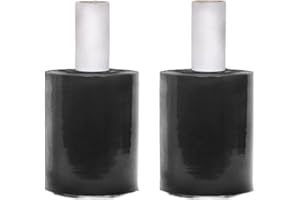 PAPAPACKS 2 Pack 6 Inch X 1000 Ft Mini Stretch Wrap Film with Handle Packing Wrap, Plastic Wrap for Moving,Mini Stretch Wrap Roll for Furniture Moving,Storing Food | Packing Shrink Wrap for Moving (Black)
