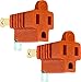GE Polarized Grounding Adapter 2 Pack, Turn 2-Prong Outlets to 3-Prong Outlets, Outlet Adapter, Easy to Install, Indoor Only, UL Listed, Orange, 14404 primary