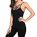 Womens Black Solid Casual Criss Cross Front Tanks Top Camisole Vest