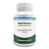 Real Herbs Olive Leaf Extract 750mg  Standardized to 20% Oleuropein  Anti-Inflammatory, Cardiovascular, Antioxidant & Immune System Support  60 Vegetarian Capsules