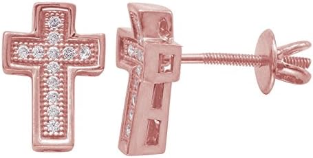 18kt Gold Over Sterling Silver Micro Pave Screwback Stud Earrings