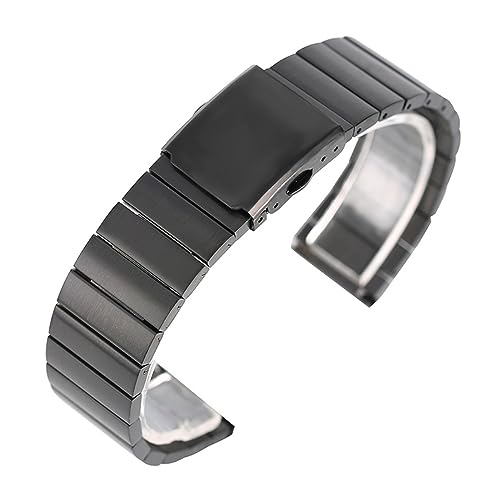 SUNJIA 18 20 22 24mm Fashion Stainless Steel Wristwatch Band Adjustable Watch Straps Metal Bangle Solid Link Bracelet +2 Spring Bars