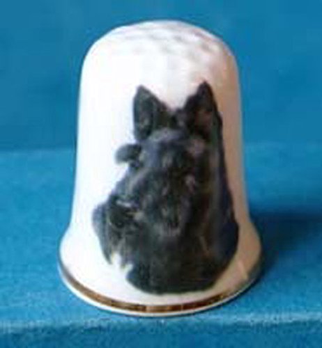 Porcelain China Collectable Thimble --- Scottish Terrier Dog