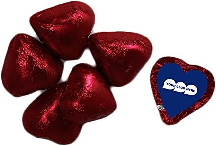Individually Wrapped Chocolate Hearts - 500 Quantity - $0.58 Each - PROMOTIONAL PRODUCT/BULK/BRANDED with YOUR LOGO/CUSTOMIZED