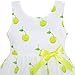 HY95 Girls Dress Green Apple Leaves Print Satin Bow Tie Size 6
