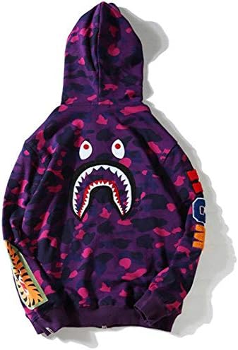 Purple CAMO Shark Teenage Adult Unisex Hoodies