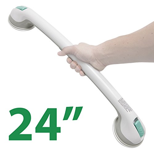 Pcp suction grip bathtub and shower safety handle, white, 24 inch