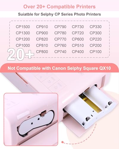 Compatible with Canon Selphy CP1300 Photo Paper, KP-108IN 3115B001(AA) | Compatible with Canon Selphy CP1500 CP1200 CP1000 CP910, 3 Printer Cartridges and 108 Paper Sheets (100 x 148 mm)
