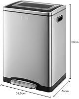 BLACK+DECKER Double Recycling Kitchen Bin 60cm Soft Close Lid 40L Grey view 7