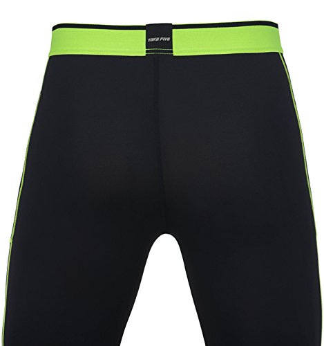 Take Five Men’s Side Pockets Cool Dry Tights UV Protection Compression Baselayer Cycling Yoga Leggings (Z804, XXXL)
