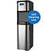 hOmeLabs Self Cleaning Bottom Loading Water Dispenser for 5 Gallon Bottle - Hot Room and Cold Water Cooler in Stainless Steel Frame with Removable Drip Tray Safety Child Lock and LED Night Light