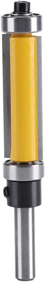 Gorgeri Flush Trim Straight Router Bit with Top and Bottom Bearing 1-1/2"H * 1/4" Shank Woodworking Tool
