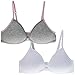 Trimfit Big Girls Lightly Lined Wirefree Front Closure Cotton Bra (Pack of 2), Grey/White, Small / 32A