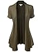 Luna Flower Women's Basic Solid Lightweight Short Sleeve Open Front Cardigans (GCDW029)