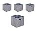 HEPNA (4-Pack) Storage Bins Waterproof Fabric Foldable Cubes with Metal Handles,Large Size 13 Inches Box Containers, Vintage Grey,Great for Nursery,Playroom,Shelf,Closet,Office,Home Organization