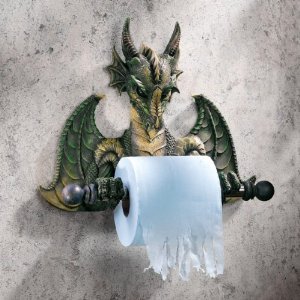 XoticBrandsDecorative Medieval Bath Tissue Gargoyle Dragon Statue Sculpture Figurine