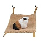 Emours Small Animal Hammock Hamster House Hanging Bed Cage Toys for Mice Rats Ferret Chinchilla and More, Brown