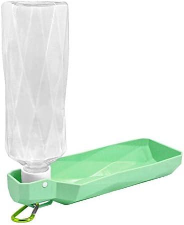 即出荷 Murakush 吊り型ペット犬の水ボトル折りたたみ式プラスチック犬の猫給水ボウル旅行屋外ウォーターディスペンサー ダイヤモンドウォーターボトル500ml 緑