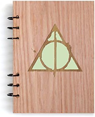 Harry Potter the Deathly Hallows logo Handmade Art Wood Notebook Refillable Diary Sketchbook Daily Notepad Notebook Cover Wood Journal Gifts
