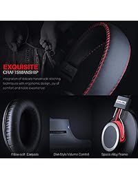 Auriculares Bluetooth inalámbricos sobre los oídos   Alto extremo CSR8645 Chip Apt X sin pérdida de alta fidelidad estéreo, estilo hecho a mano extra cómodo y ligero, graves profundos con micrófono