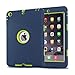 MAKEIT CASE for iPad Mini Case, for iPad Mini 2 3 Case, 3in1 Hybrid Shockproof Case for iPad Mini 1/2/ 3 (Dark Blue/Fluorescent Green)