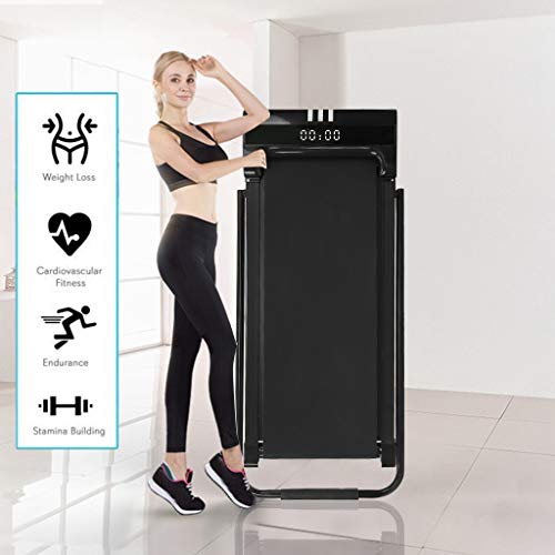 FASESH-Folding-Treadmill-2-in-1-Foldable-Electric-Shock-Absorbing-Treadmill-wRemote-Control-LED-Display-for-Home-Gym-Office-Apartment-Installation-Free-Portable-WalkingRunning-Trainer