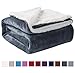 NANPIPER Sherpa Blanket Twin Warm Bed Blanket for Winter Cozy Soft Fuzzy Couch Throw Flannel Fleece/Wool Like Reversible Plush Blanket (Grey Twin Size 60