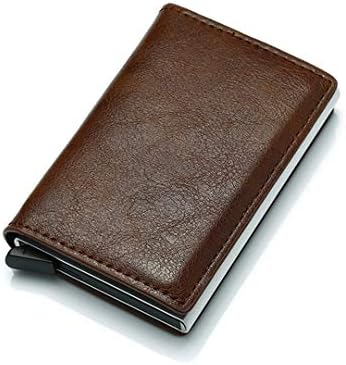 SaoLangtame RFID Male Money Pocket ID Card Holder Mini Slim Wallet Men Coin Purse Automatic Pop Up Credit Card Case