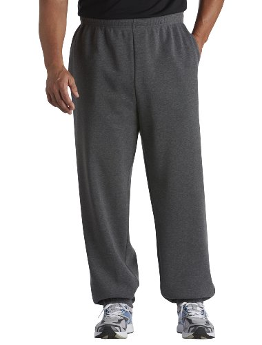 Reebok Big & Tall Play Dry Fleece Pants (6XL, Granite Heather)