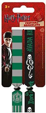 Harry Potter wristband for collectors - Slytherin, Set Of 2 10mm Wristbands (4 x 1 inches)
