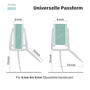 Wellba Premium Duschkabinen-Dichtung 2 x 80 cm | Duschtür Dichtung für