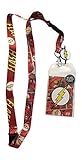 DC Comics The Flash Character LANYARD ID Holder Keychain w/ Logo Charm