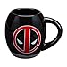 Vandor Marvel Deadpool 18 oz Oval Ceramic Mug, Black, Red, and White
