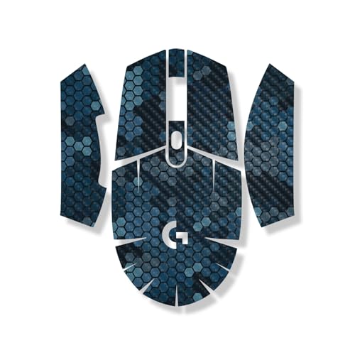 Carbon Fiber Mouse Skin Compatible with Logitech G305 Lightspeed - Blue Hexa Ca…