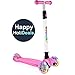 Beleev Scooters for Kids 3 Wheel Kick Scooter for Toddlers Girls Boys, 4 Adjustable Height, Lean to Steer, Extra-Wide Deck, Light Up Wheels for Children from 3 to 12 Years Old(Love Pink)