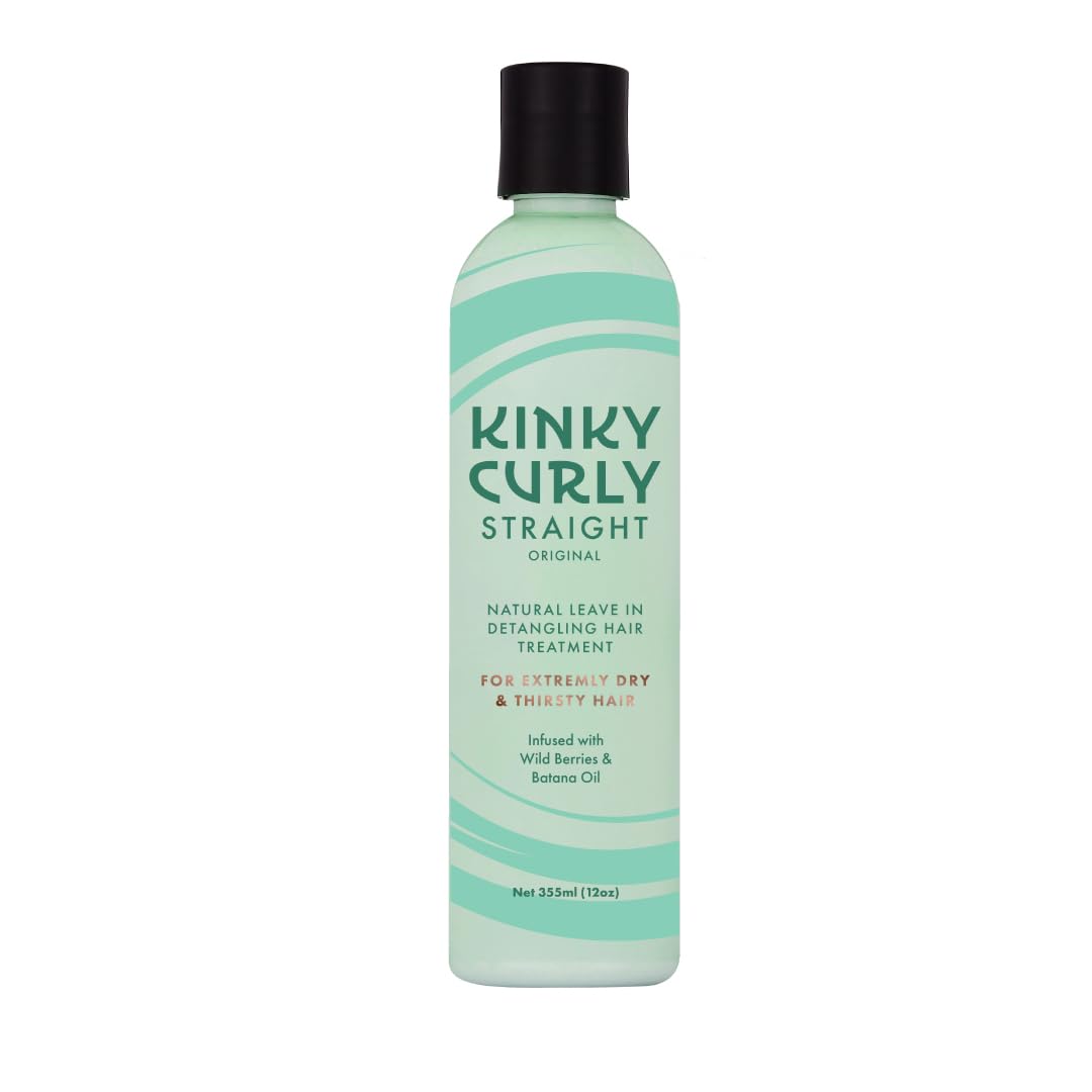 KINKY CURLY STRAIGHT Natural Leave-In Detangling Hair Treatment for Extremely Dry & Thirsty Hair – Moisturizes, Softens & Prevents Breakage – 8oz / 236ml
