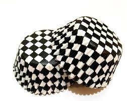200 ct Checkered Racing Bakery Cupcake Cups - Bulk Price