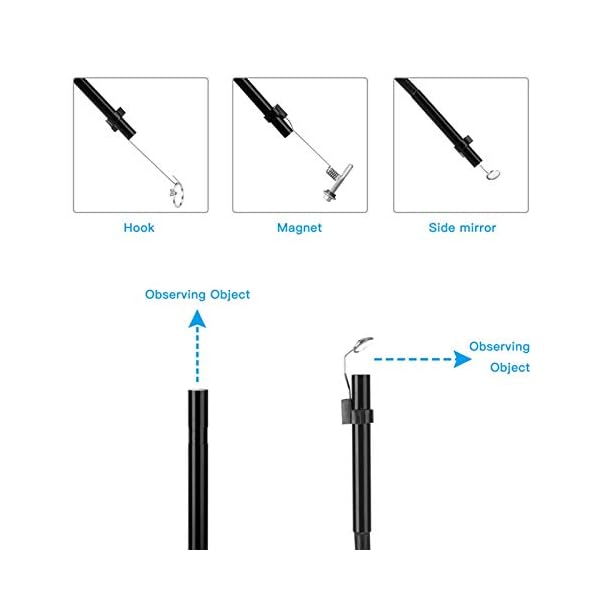 BMZGGIV Tragbar WiFi Endoskop-Kamera IP67 wasserdichte Hart Kabel Inspektionskameras 5.5mm 6 LED-Endoskop-für IOS… – Bild 4