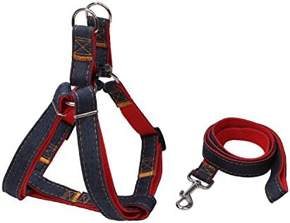 Adjustable Large Dog Collar Leash Harness for Walking Running Training DH001 (Large)