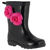 Capelli New York Jelly Flower Trim And Back Pull Loop Girls Basic Body Jelly Rain Boot