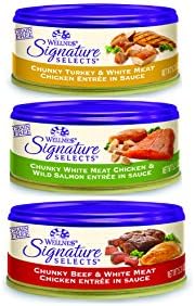 Wellness Signature Selects 5.3-Oz Chunky Cat Food Variety 12 Cans with 3 Flavors - Turkey &amp; Chicken, Chicken &amp; Salmon, and Beef &amp; Chicken Entree