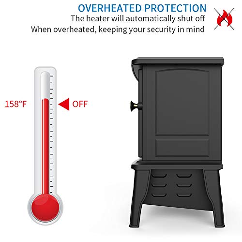 500w Small Desktop Fireplace Heater with 3D Realistic Flame Effect, Portable Electric Safe Heater for Indoor Use, Over-heat Protection, Decoration for Home Office, A Great Gift for Winter Festival - Thumbnail 3