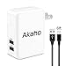 Akaho iPhone Charger ,4.8A 24W Dual USB Wall Charger Portable Travel ,with Foldable Plug + 6FT Apple Lightning Cable charging cord for iPhone 7/ 7Plus, 6S/ 6S Plus, 6/ 5S/ SE/ 5/ 5C,iPad Air,Mini,Pro