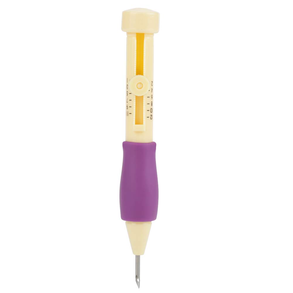 Embroidery Needle Punch Kit Tool, with 3 Sizes Needle Pen for DIY Craft (Yellow and Purple Gradient)