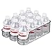 mDesign Small Plastic Kitchen Storage Divided Bin for Child/Kids Supplies - 3 Compartments to Organize Baby Food Jars, Pouches, Bottles, Sippy Cups, Cans, Pacifiers, Shampoo - 2 Pack - Smoke Gray