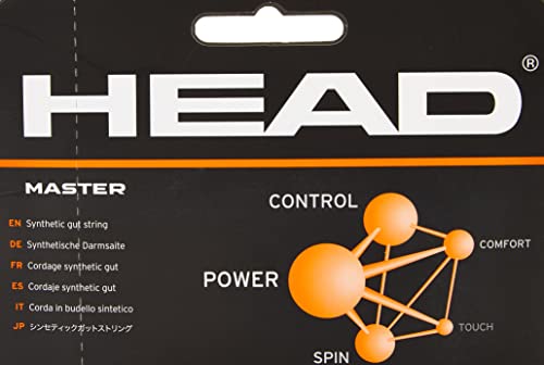 HEAD Master Tennis String | Color: Yellow | Size: 16L | Material: Synthetic | for Men & Women | Highly Durable | Multifilament | Maximum Power and Control | Superior Touch 4