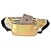 Gold Holographic Fanny Pack for Women & Girls - Cute Waist Bags with Adjustable Belt for Rave, Festival