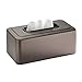 mDesign Rectangular Paper Facial Tissue Box Cover Holder for Bathroom Vanity Countertops, Bedroom Dressers, Night Stands, Desks and Tables - Steel, Bronze